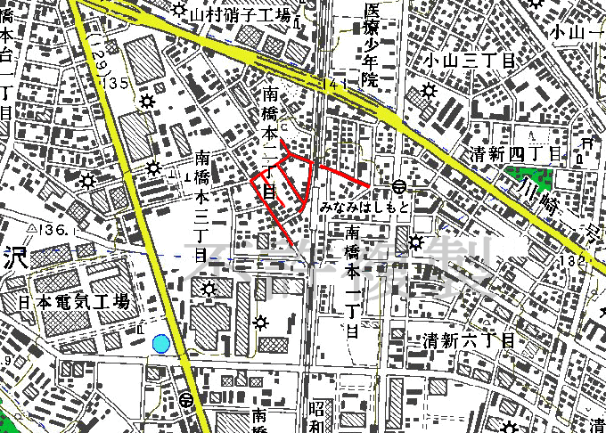 みなはし商栄会協同組合 範囲図