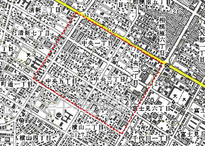 相模原中央商店街協同組合 範囲図