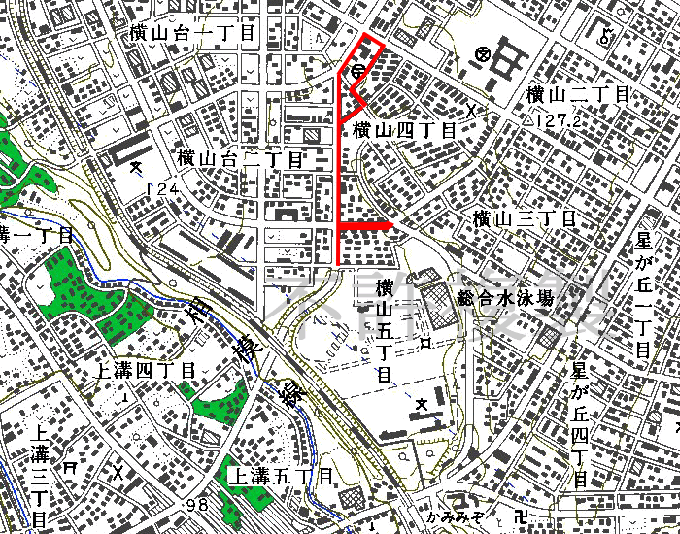 横山西商店会 範囲図