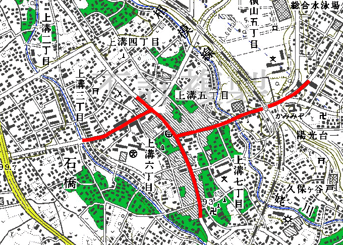 上溝商店街振興組合 範囲図