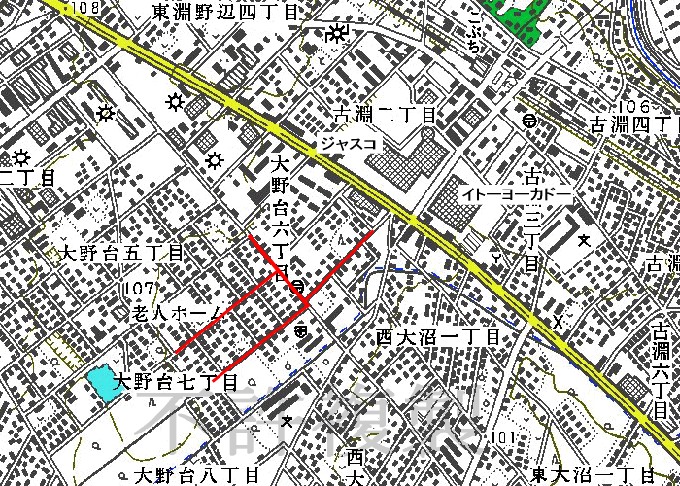 大野台すみれ商店会 範囲図