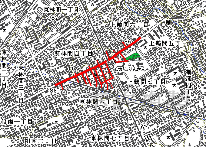 東林間商店街振興組合 範囲図