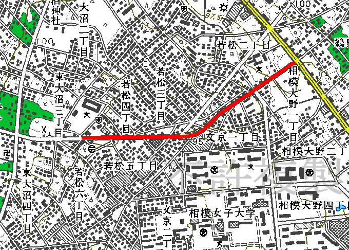 北里通東栄商店会範囲図