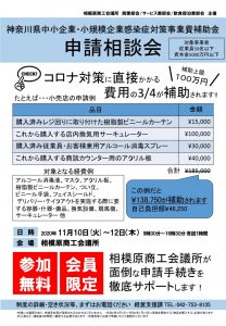 「神奈川県中小企業・小規模企業感染症対策事業費補助金」申請相談会